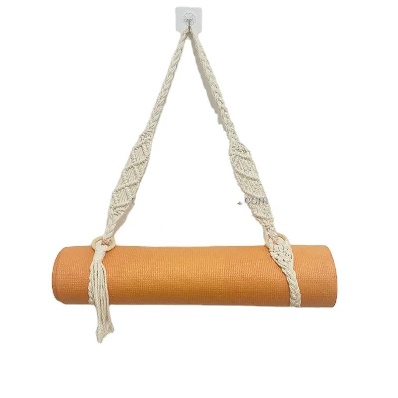 Natural Macrame Yoga Mat Holder Yoga Mat Carrier for Gym & Yoga, Fitness & Outdoors