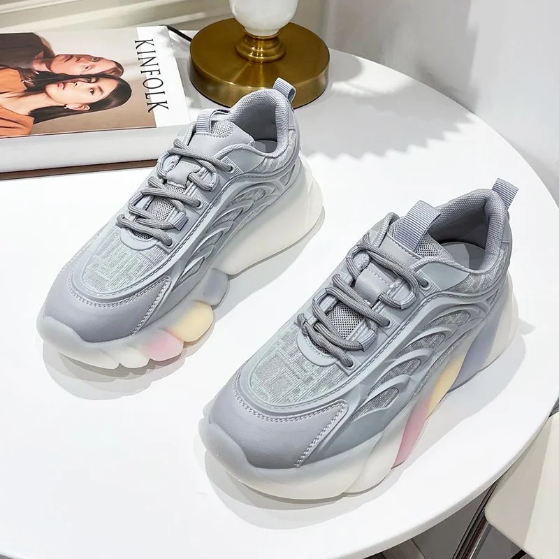  В наличии; Прямая поставка; Новые модные женские дышащие кроссовки с мягкой легкой подошвой; Повседневная обувь