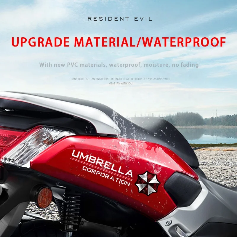 Customization Waterproof Car Exterior Decals Bumper Window Stickers Umbrella Corporation Stickers