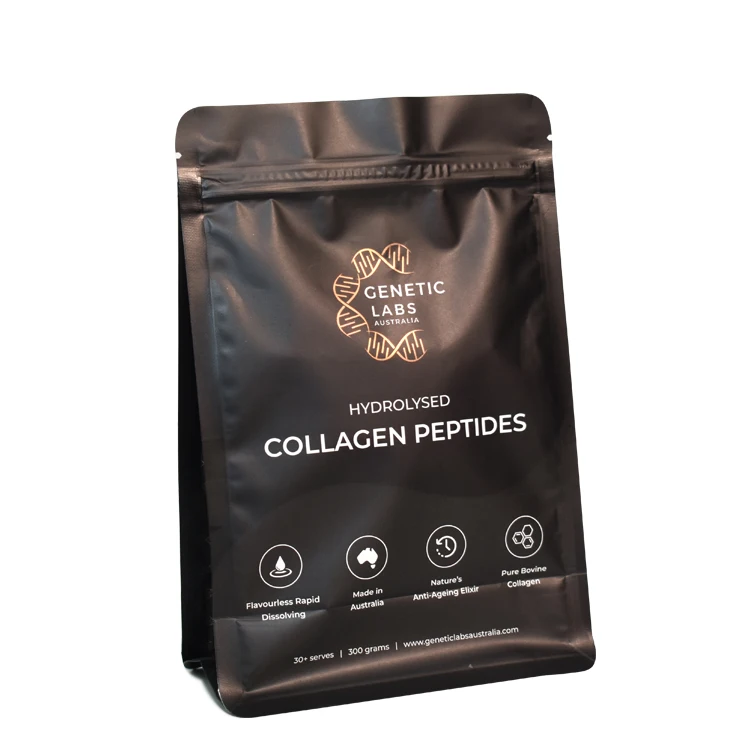 custom printed plastic mylar matt standing up flat bottom zipper packaging bags for whey protein coffee