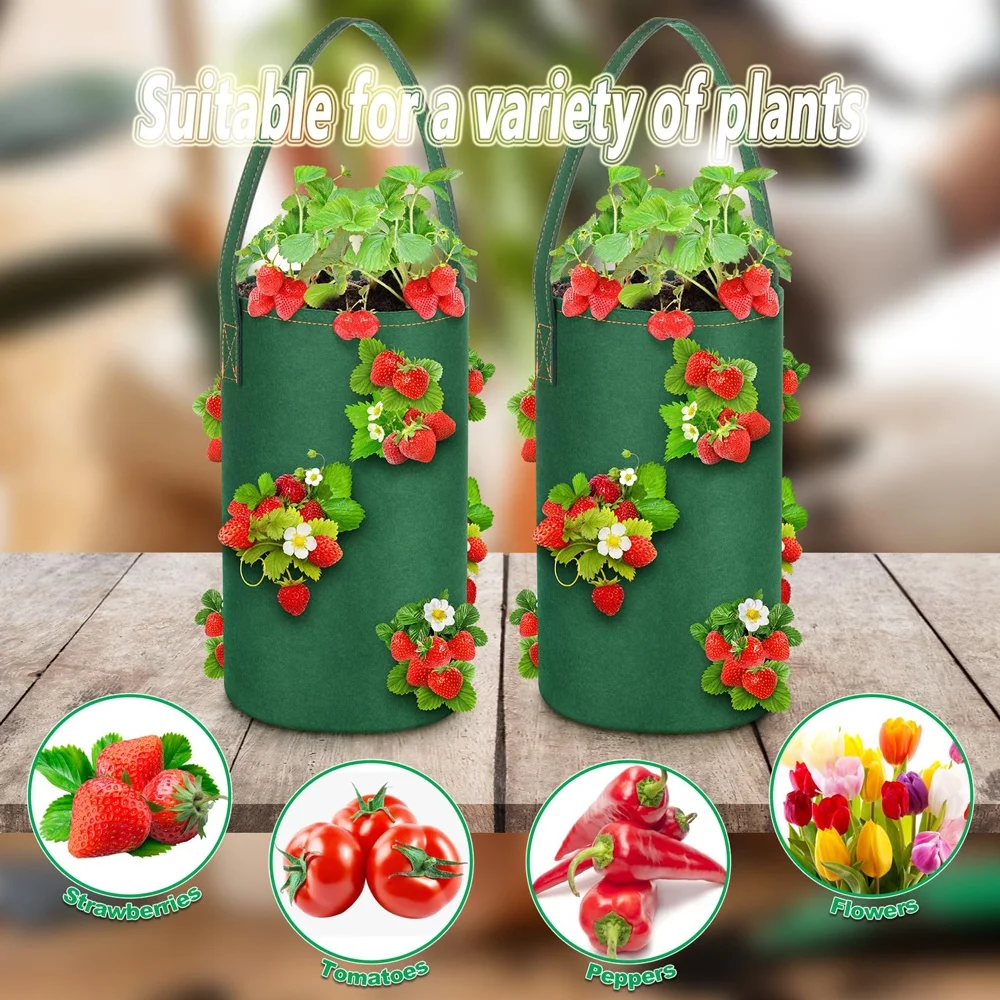 Manufacturer Hanging Flower Pot Felt Non-woven Wall Plant Holder Hanging Planter Grow Bags with 7 Pockets