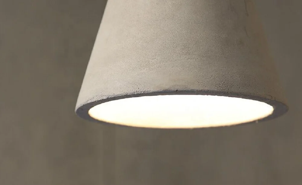 China Modern Design Hanging Cement Lights Decorative Ceiling Light Cement Pendant Lamps with Wooden Base