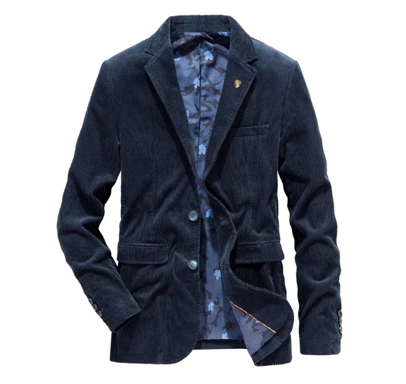 Liu Ming Hot Selling Wholesale Trending Winter Men Casual Outwear Suit Slim Fit Jackets And Coats Corduroy Blazer