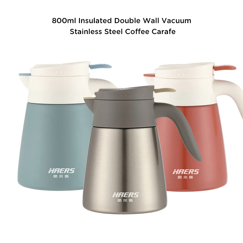 0.8L mini size wide mouth stainless steel vacuum thermal carafe coffee and tea thermos pot