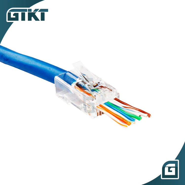  100 шт./блок разъем ethernet RJ45 Cat5e 8P8C проходной модульный UTP соединитель Модульный