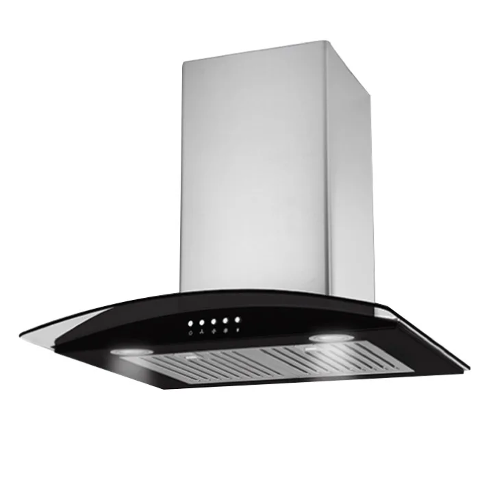 Curved 60 cm Auto Clean Wall Mounted Chimney range hood for kitchen use customised