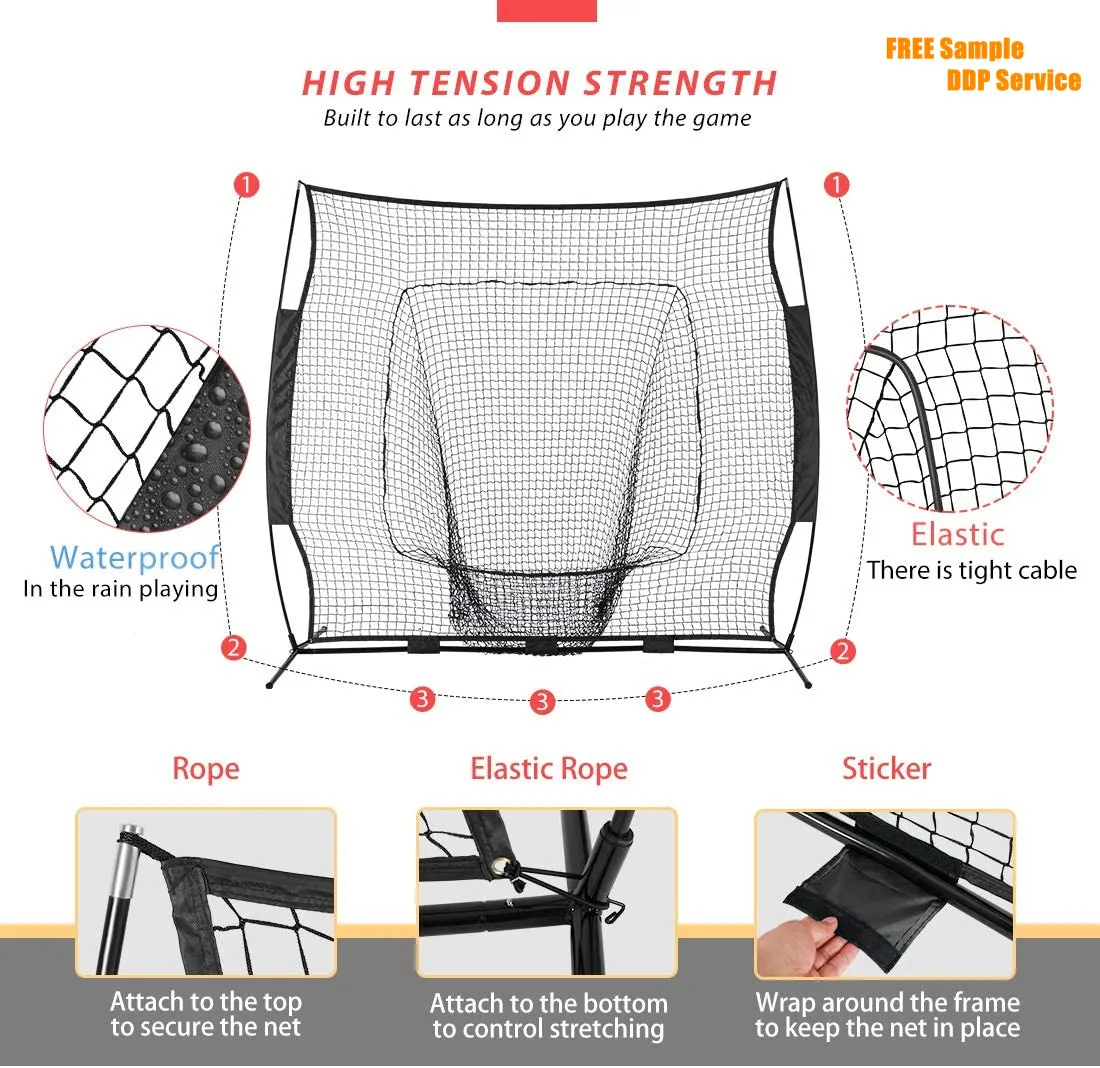 Portable Baseball & Softball Training Equipment Practice Net Hitting Pitching Batting Training Net with Carry Bag