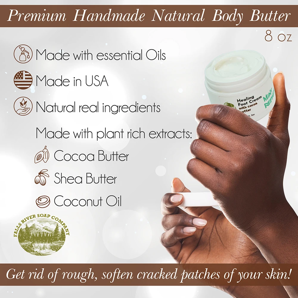 Private Label Organic Skin Care Premium Body Butter - Unscented Moisturizing Body Butter With Cocoa Butter and Coconut Oil