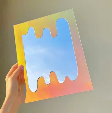 Iridescent Wall Mounted Acrylic Mirror Modern Multi Style Acrylic Decor Mirror Choose For Living Rom Hallway