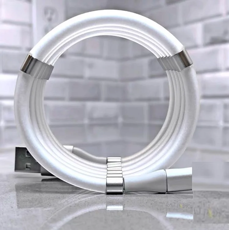 
2020 New Arrival Magnetic Charging Cable SuperCalla Self Winding Organizing Type C Micro USB Easy Coil Charging Cable for iPhone 