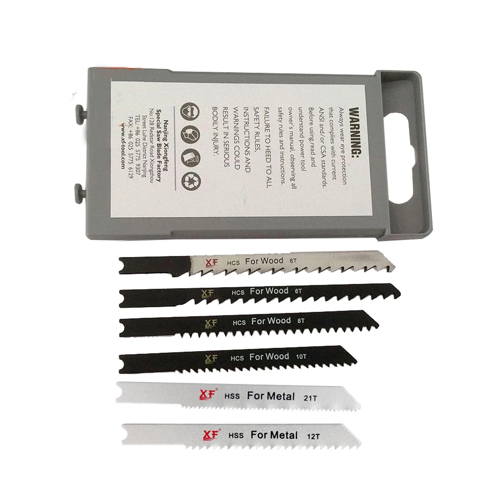 
6 PCS U-Shank Jig Saw Blades for Wood Plastic Metal Cutting 
