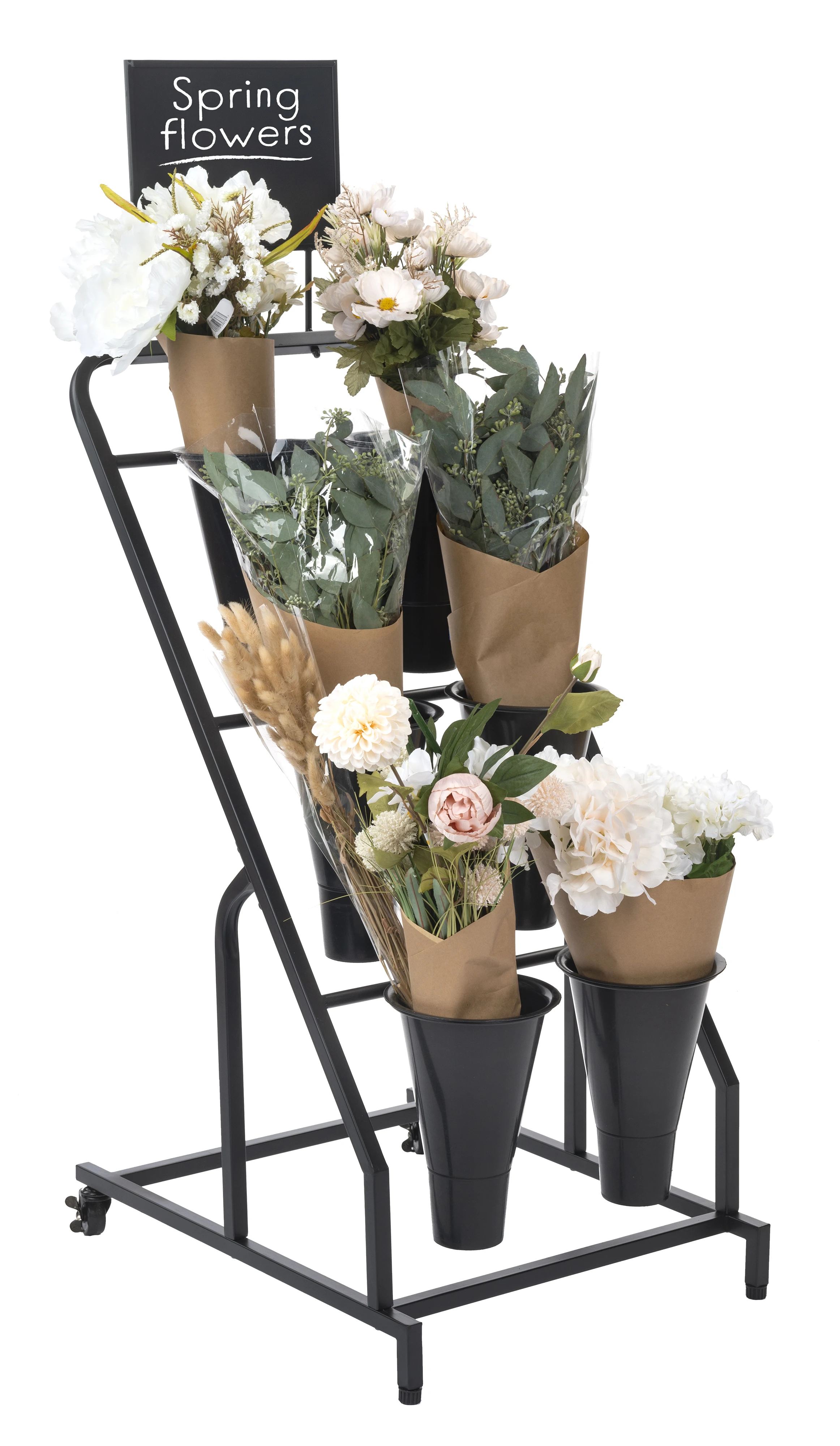 Bevis Factory Customized Color Size Florist Shelf Flower Bucket Multi-layer Display Rack Flower Display Stand for Flower Shop