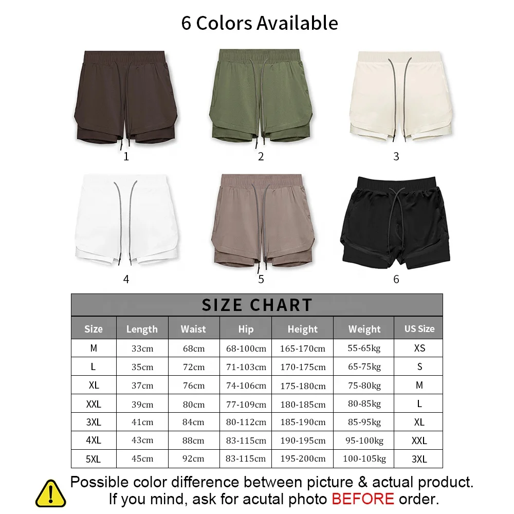 Male Active Wear Fitness Shorts With Zipper Pockets Towel Loop Jogging Gym Training Jogger 2 in 1 for Men