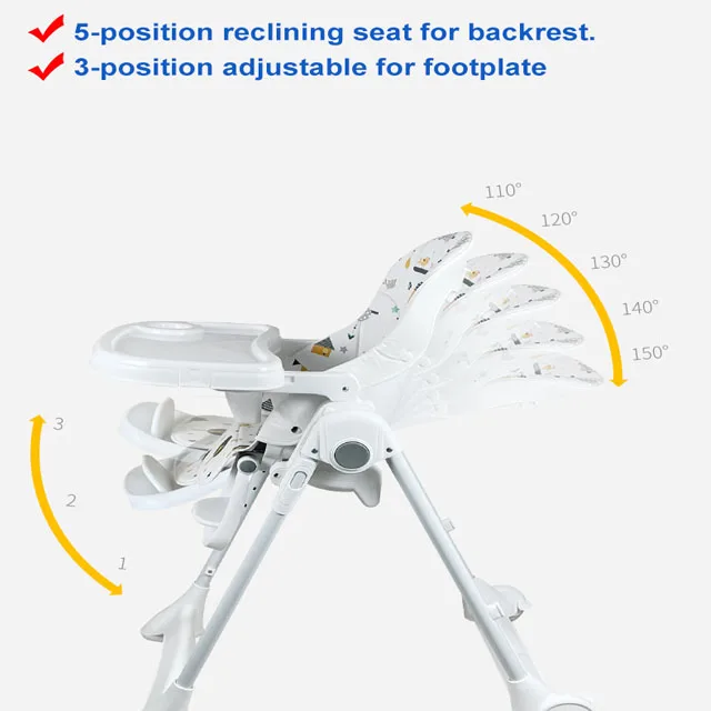Metal and Plastic Baby Feeding Chair Wholesale Adjustable Baby High Chair