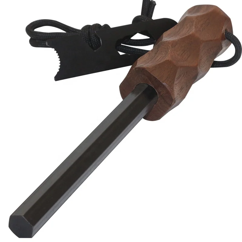 Big Hand Grip Bushcraft Hexagonal Ferro Magnesium Rod Firesteel Camp Fire Starter
