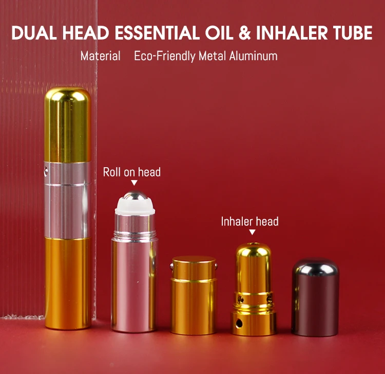 New Design Custom Dual Head Roll on bottle Essential oil Inhaler bottle Tube packaging