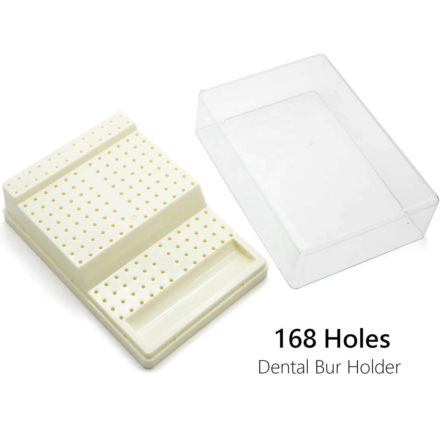 168 Holes Bur Holder Autoclave Sterilizer Case Disinfection Box Plastic Dental Burs Box Block Holder Dentistry Supplies