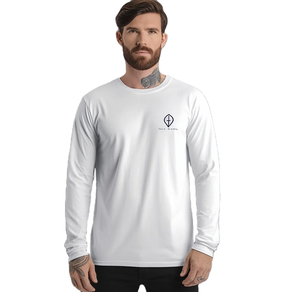 92% полиэстер 8% спандекс мужские замшевые пустой с длинными рукавами футболки