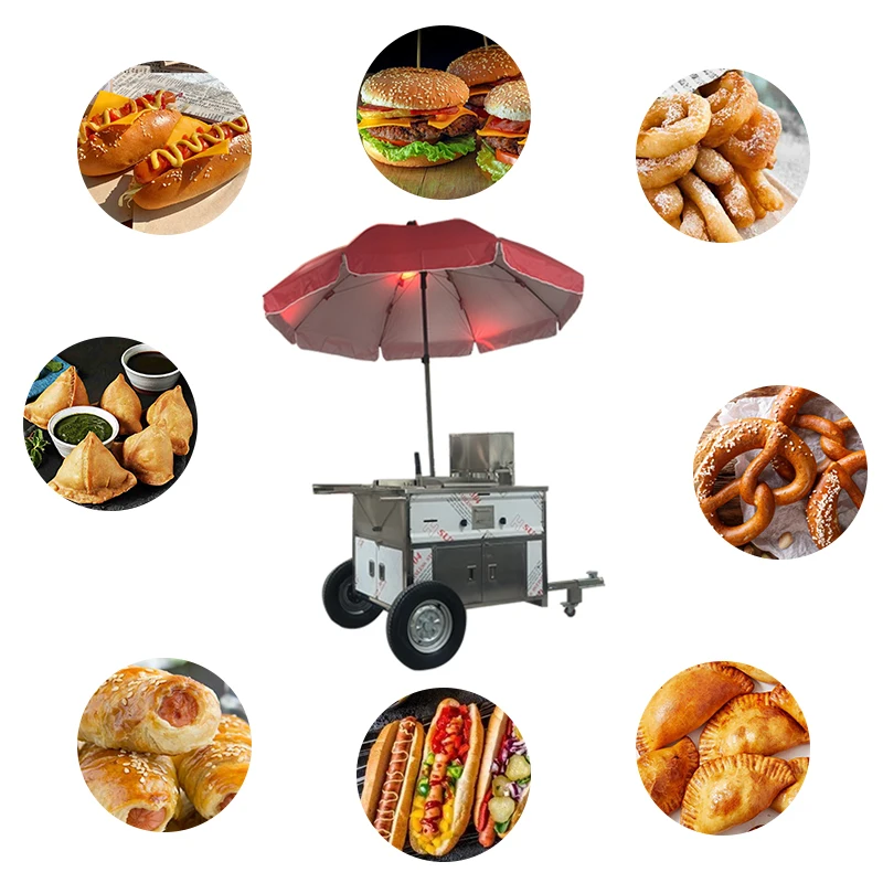 OEM Mobile Food Truck Dining Car Mobile Food Trailers Street Sale Chicken Rotisserie Bbq Catering Food Cart