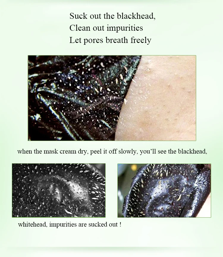 Private label facial pores impurity cleansing bamboo charcoal blackhead remover peel off mask