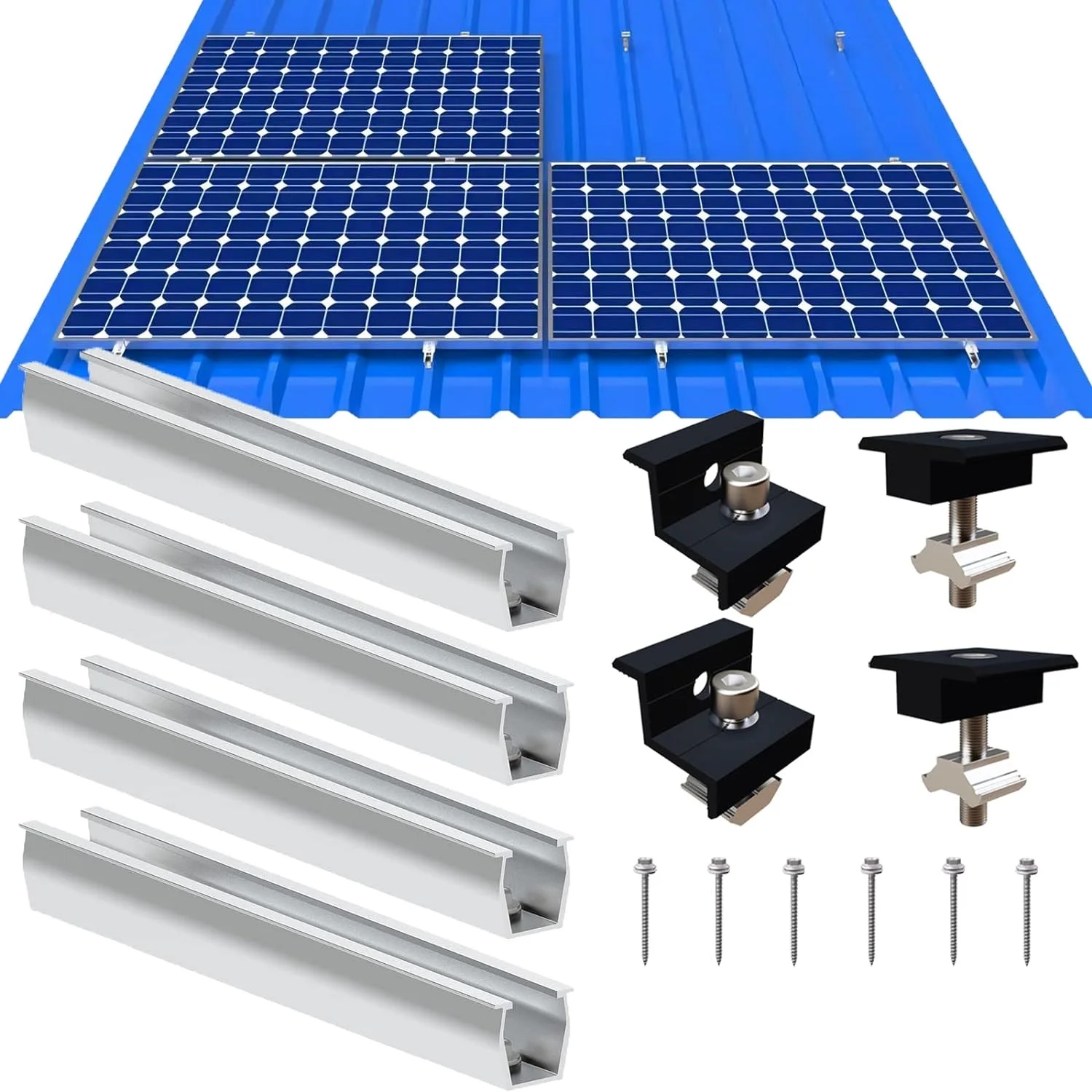 Wholesale Aluminum Profile Roof Solar  Mounting Racking Metal Roof Mini Rail