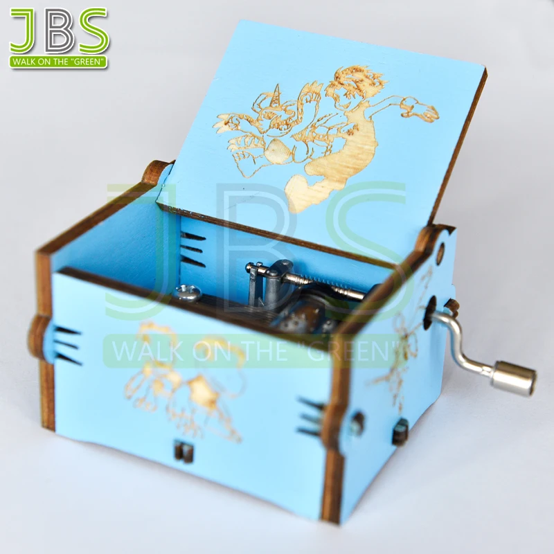 Engraved Hand Crank Pink Music Box For Gift