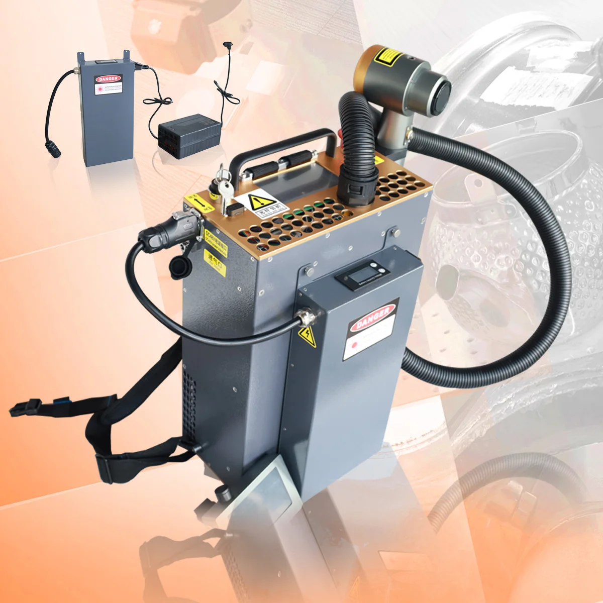 300W Laser Cleaning Stone and Brick Backpack Cleaning Machine Cleaner Hand Held With High Quality