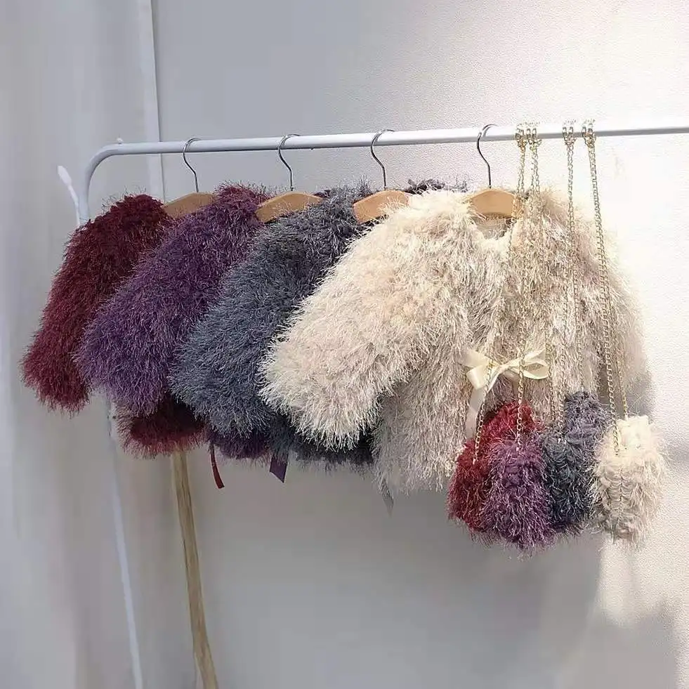 Элегантное зимнее Детское пальто с бахромой и мешочком, Мягкое хлопковое пальто из овечьей шерсти для маленьких девочек