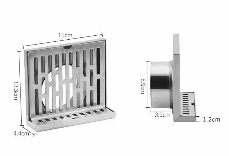 SUS304 Stainless Steel L Shape Side Corner Wall Floor Drain