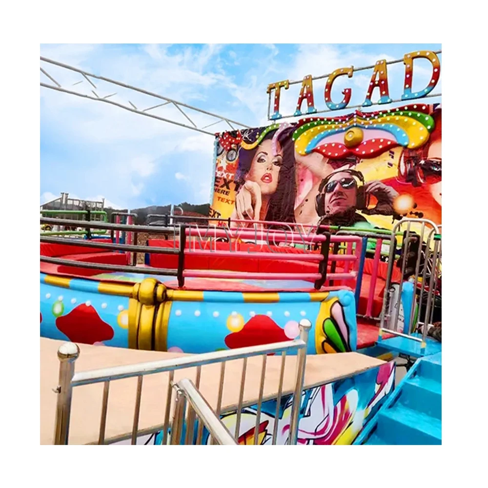 Disco Tagada Turntable Customized Logo Picture 1 Set Indoor Amusement Park Equipment Monorail Train Dinosaur Ride 12 Months