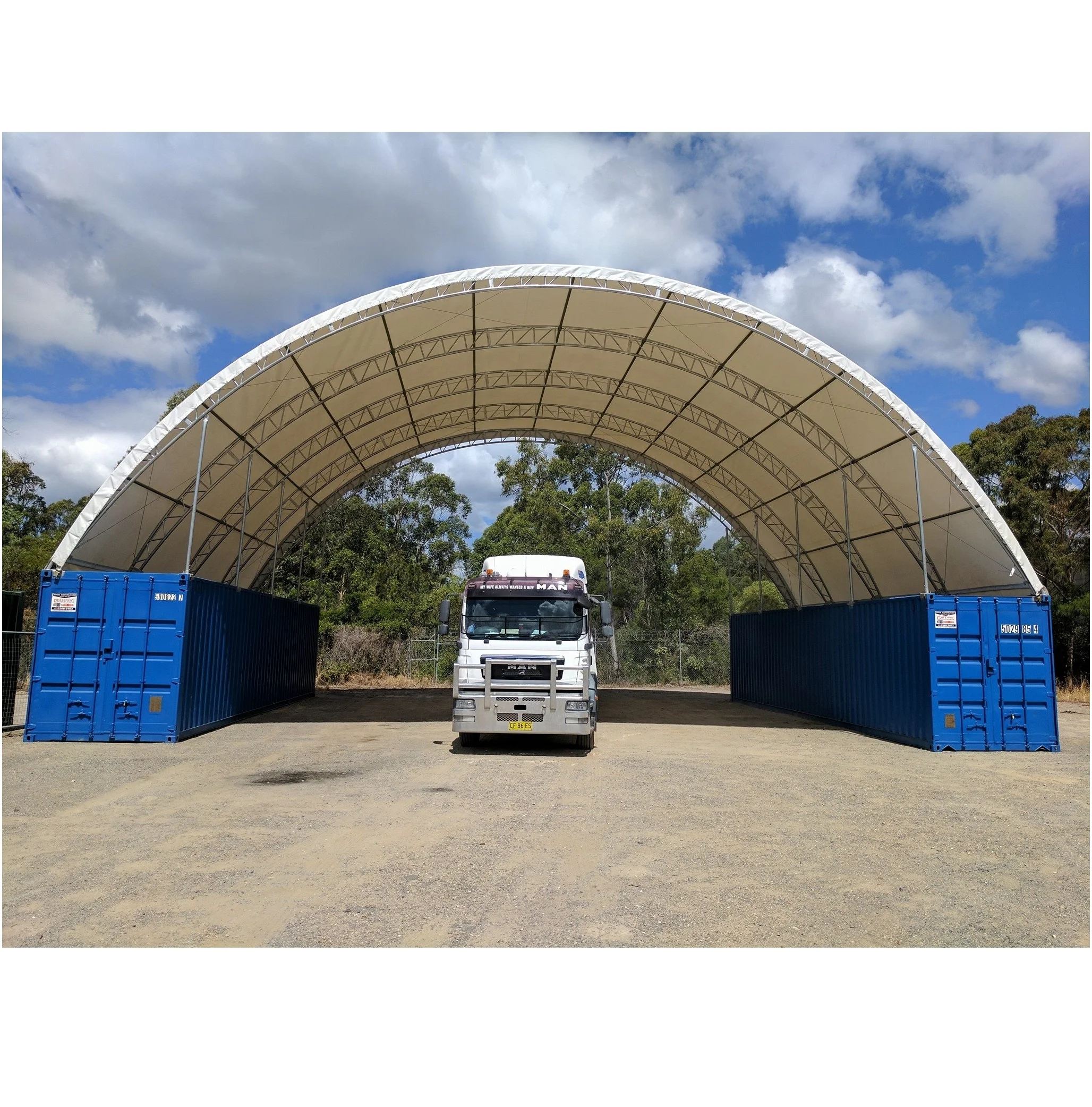 Suihe Factory 40ft Dome Container Shelter PVC Container Awning High Quality Shipping Container Car Parking Sunshade