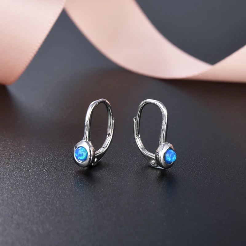 Minimalistic Artificial Gemstone Jewellery 925 Sterling Silver Exotic Earrings