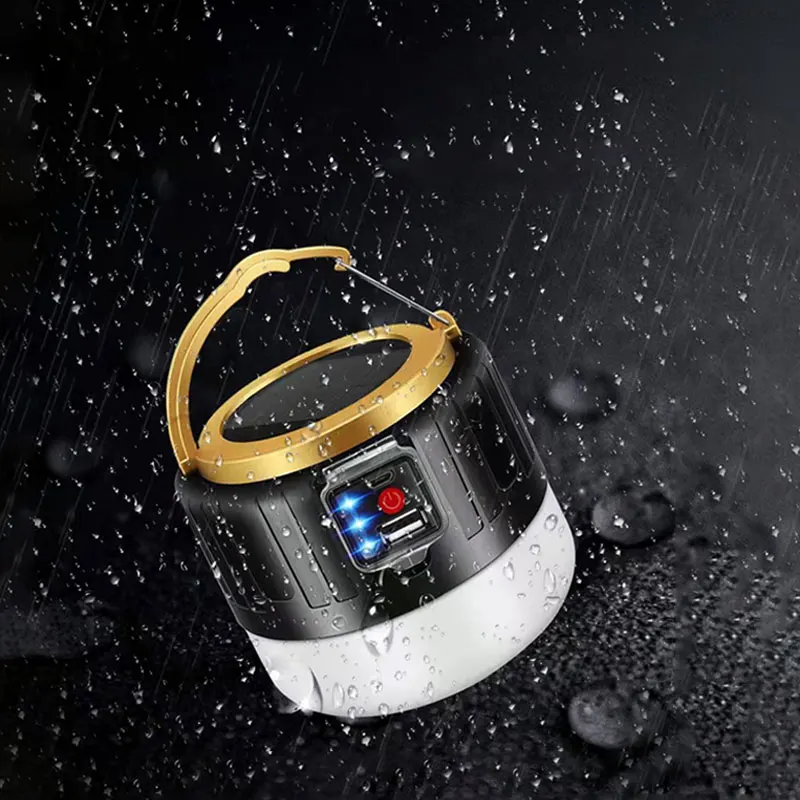 Solar Charging Ball Bulb Camping Lamp with Hook, Mobile Portable Outdoor Emergency Lamp for Night Market