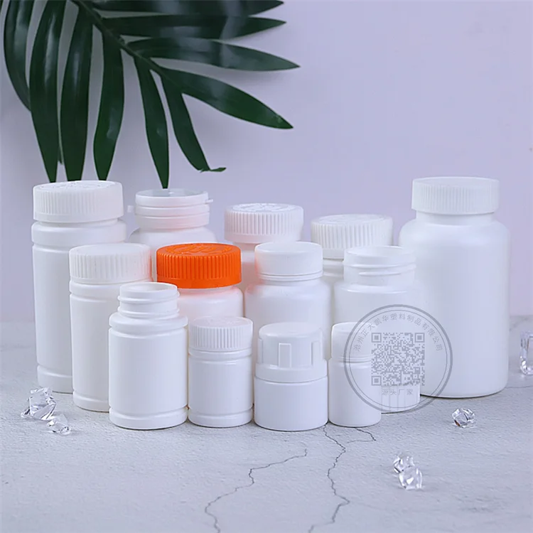 PET Vitamin bottle Round plastic pill, capsule, supplement tablet, liquid, powder