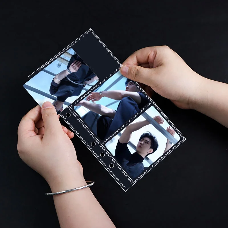 A6 6 ring binder ultra-clear business card sleeves double-sided 3 pocket photo pages side loading planner pp sleeve refill pages