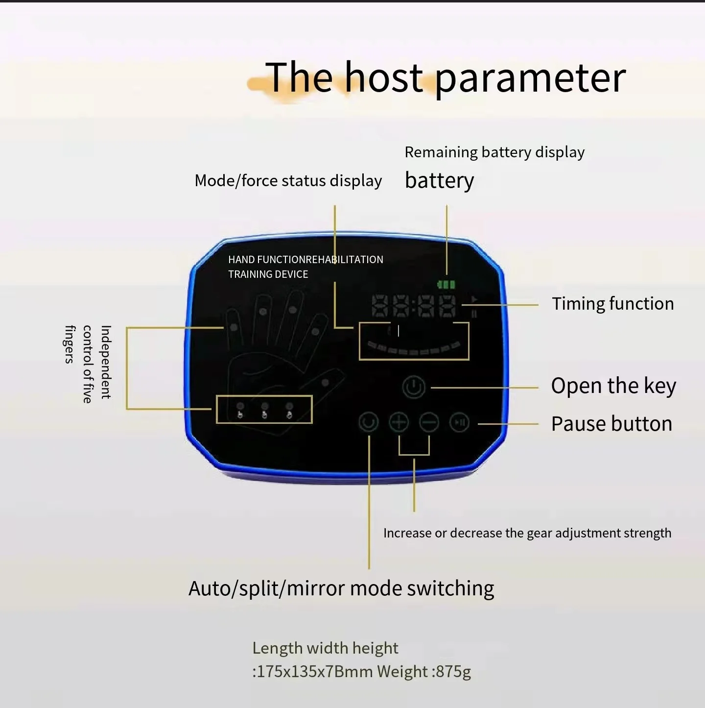 Upgraded English Hand Function Rehabilitation Robot Glove Rehabilitation Device for Stroke Hemiplegia Finger Trainer