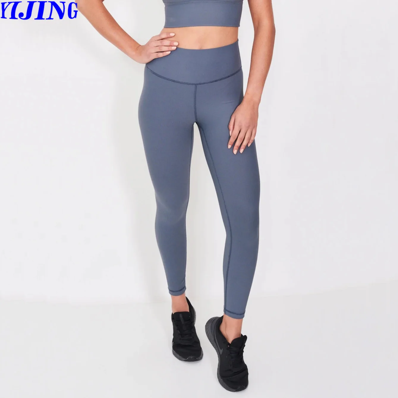 Custom Ribbed High Waist Yoga Jogger Pants Push Up Sports Bra Yoga Set Gym Wear Fitness Leggings Set Yoga Clothing