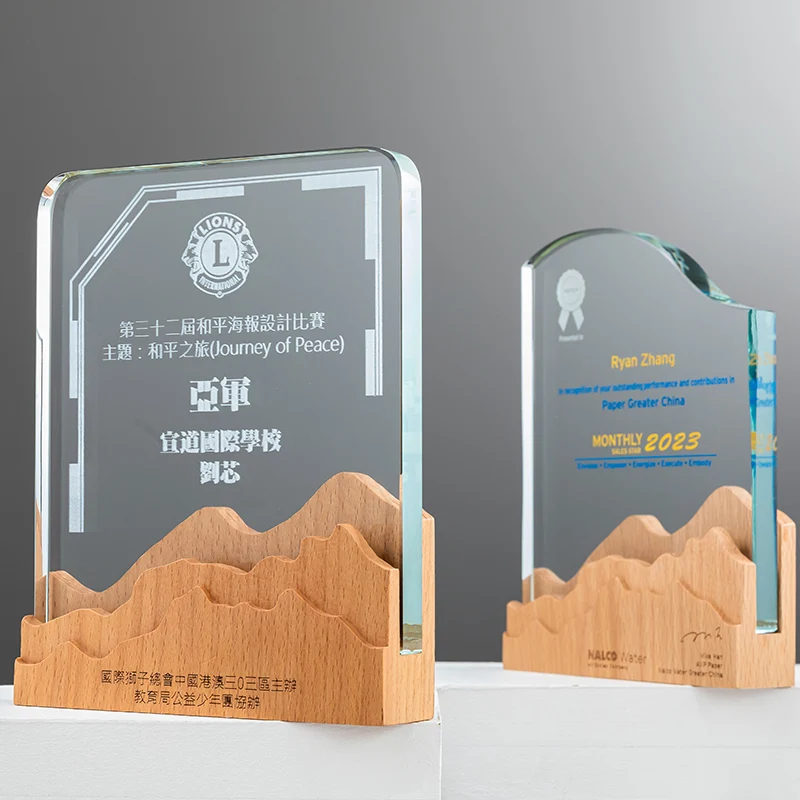 Креативный деревянный хрустальный Айсберг трофей на заказ Почетная медаль награда чемпиона по продажам компании