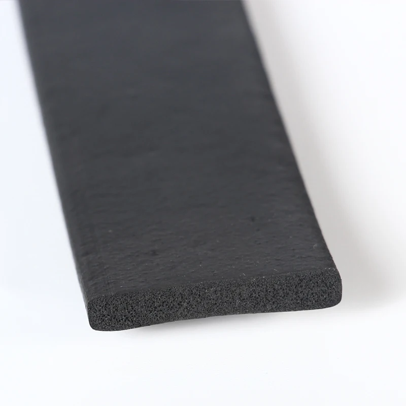 custom Epdm foam rubber black rectangular seal strip