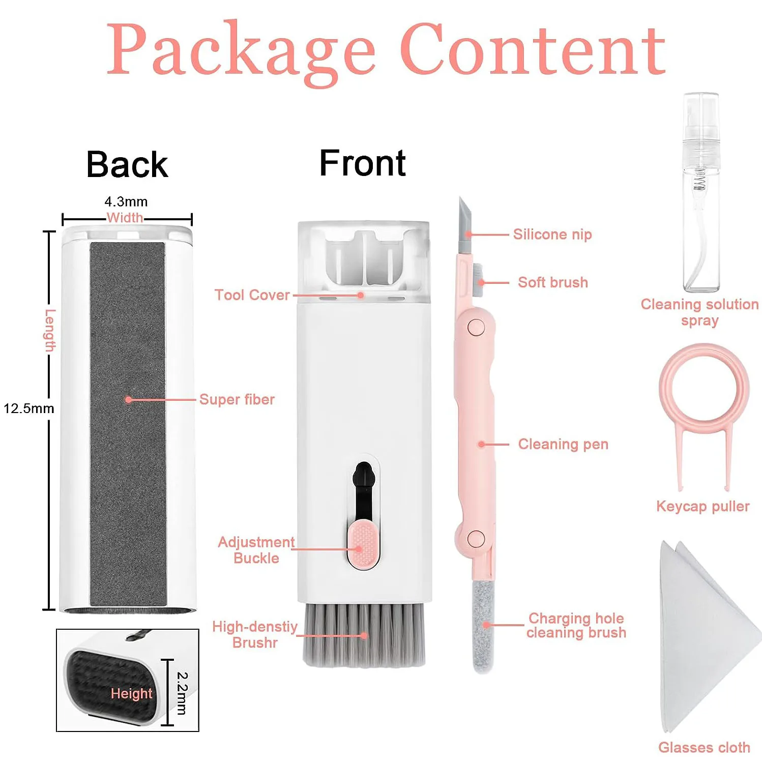 Keyboard cleaning brush portable 7-in-1 multifunctional Bluetooth earphone computer dedicated dust removal brush cleaning set
