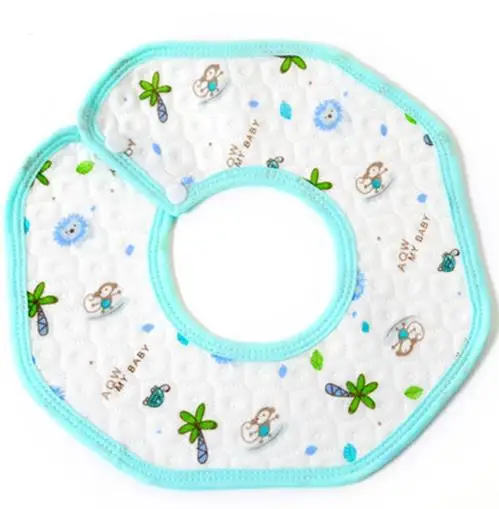 Bule/Pink Soft Flower-edged Tighted-Covered Customer Welcome Non-expensive Baby Bibs Little Kids Boys Girls Feeding Saliva Towel