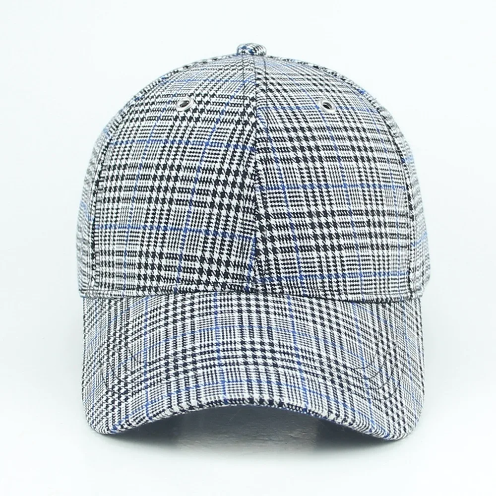 Factory Customized Striped Cloth Baseball Cap Korean Fashion Striped Hat 6 Metal Eyelet Fashion Hat