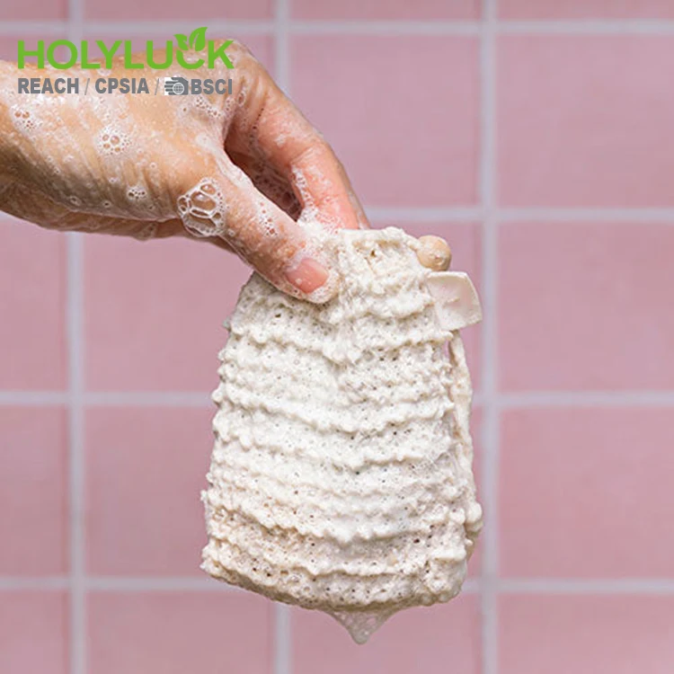Eco friendly cotton custom soap sisal paper bags saver pouch bulk pe foaming soap net mesh bag