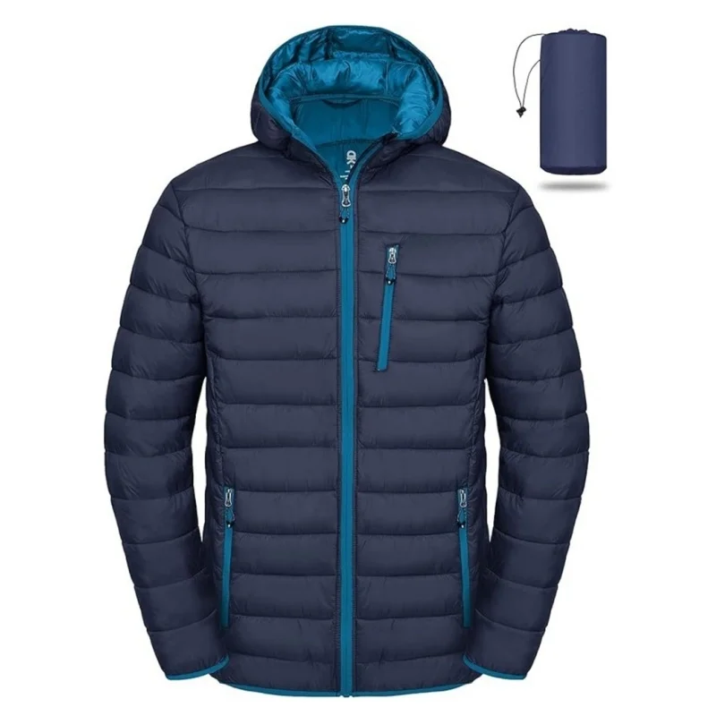 Custom Logo High Quality Waterproof Quilted Windbreaker Packable Warm Duck Down Detachable Hood