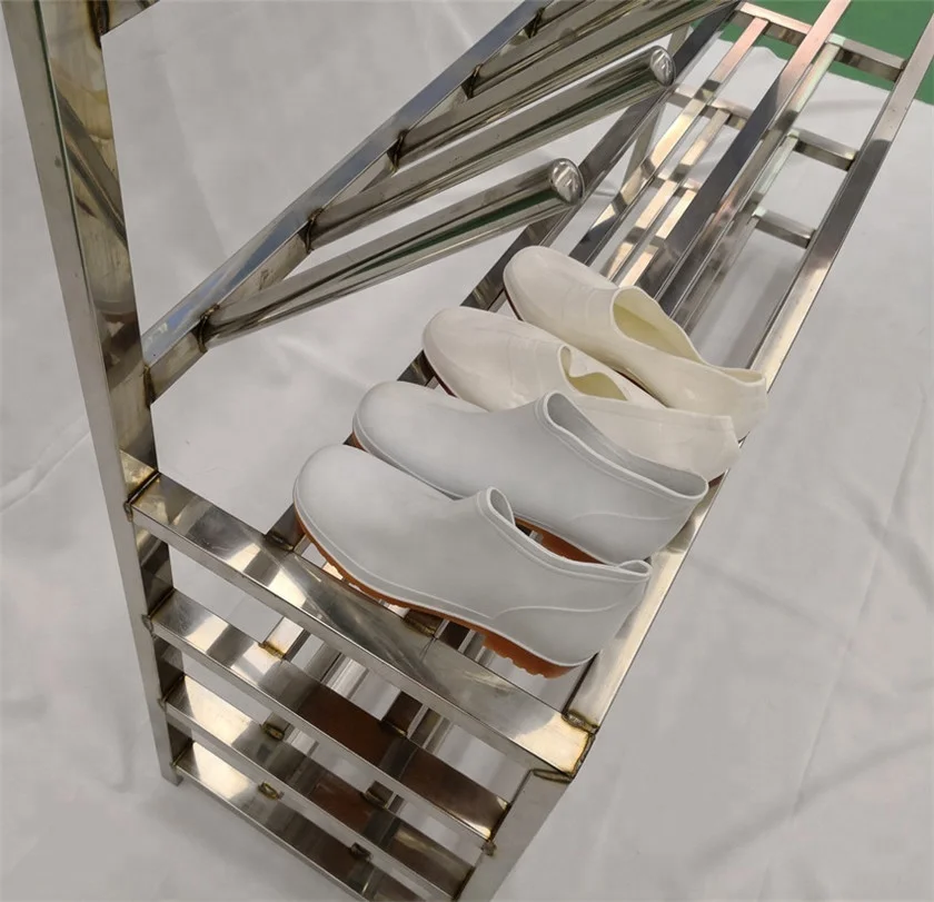 Commercial kitchen meat and food processing plant stainless steel drying deodorization shoe rack