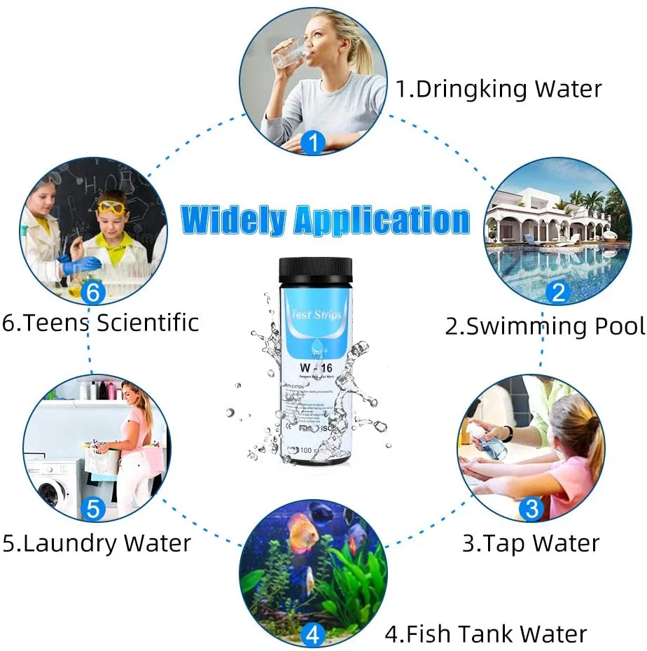 16 in 1 LOW detection Drinking Water Test Kit -  Accurate Test Strips ,14-Way Swimming Pool and Spa Water test strips