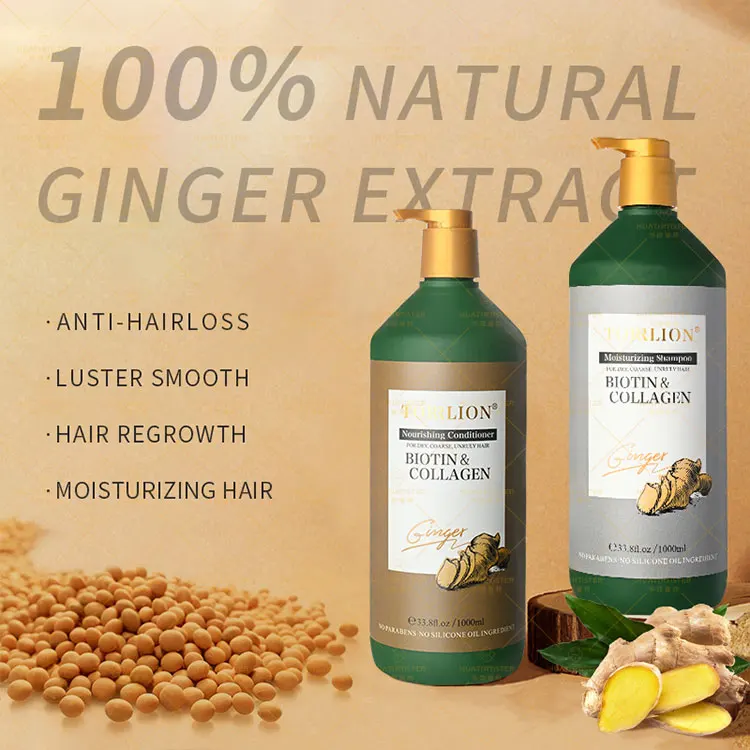 Torrlion Private Label Pure Natural Organic Hair Care Set Deep Water Moisturize Ginger Hair Shampoo And Conditioner