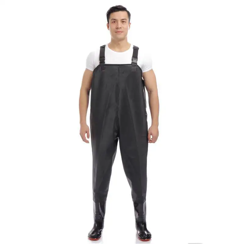 Lightweight Boot waterproof breathable pvc rubber hunting fishing chest waders with boots