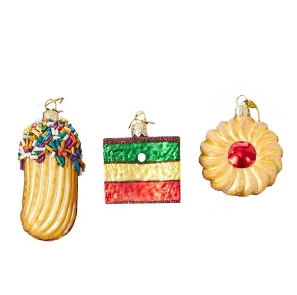 Custom Made Glass Hand Blown Figurines Christmas Ornaments Personalized Hand Painted Fruit Food Ornament Xmas Tree Decoration