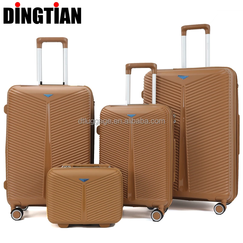 Lightweight Luxury Business Suitcase Luggage Sets 4-in-1 Aluminum Trolley Lock OEM Customizable Maletas de Viaje PP Baggage